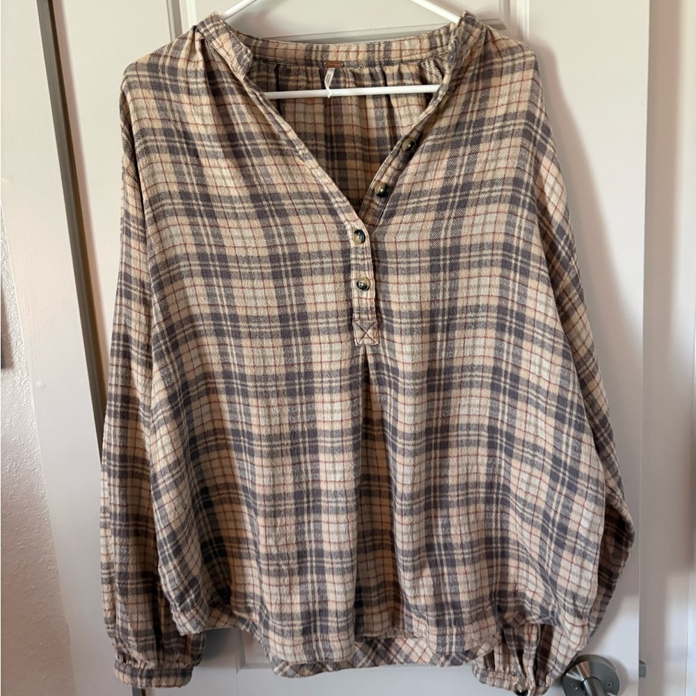 Free people plaid top